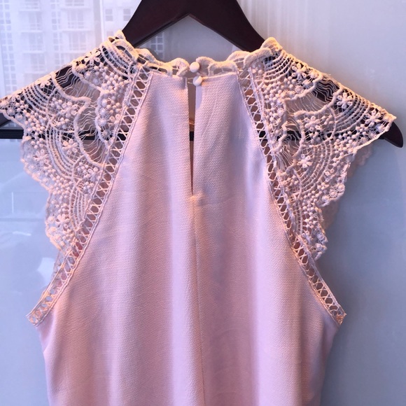 🎀 Lulu’s Hey Doll Blush Pink Lace Shift Dress - Picture 8 of 8